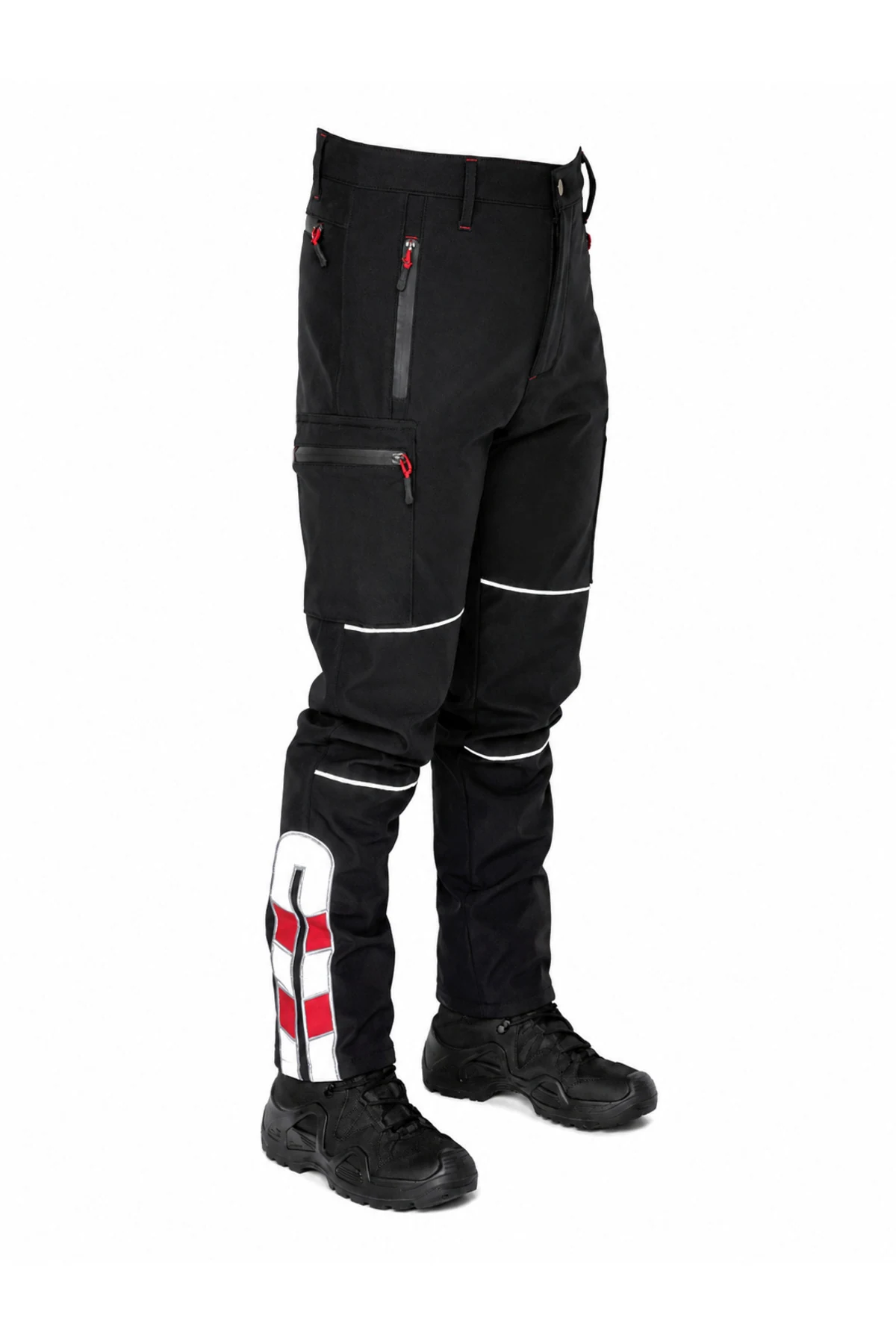 Reflekt&ouml;rl&uuml; Kışlık Softshell Motorcu Pantolonu &mdash; yan g&ouml;r&uuml;n&uuml;m